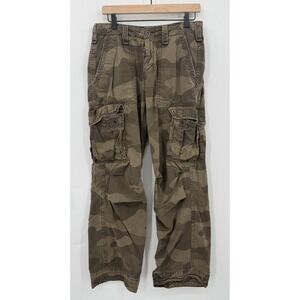 American Eagle Cargo Pants Mens 29x32 Green Brown Camo Surplus Y2K Grunge Skate